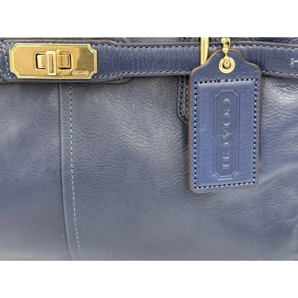 Coach Chelsea Jayden Blue Leather Carryall Handbag Gold Hardware #17811 - Picture 2 of 14